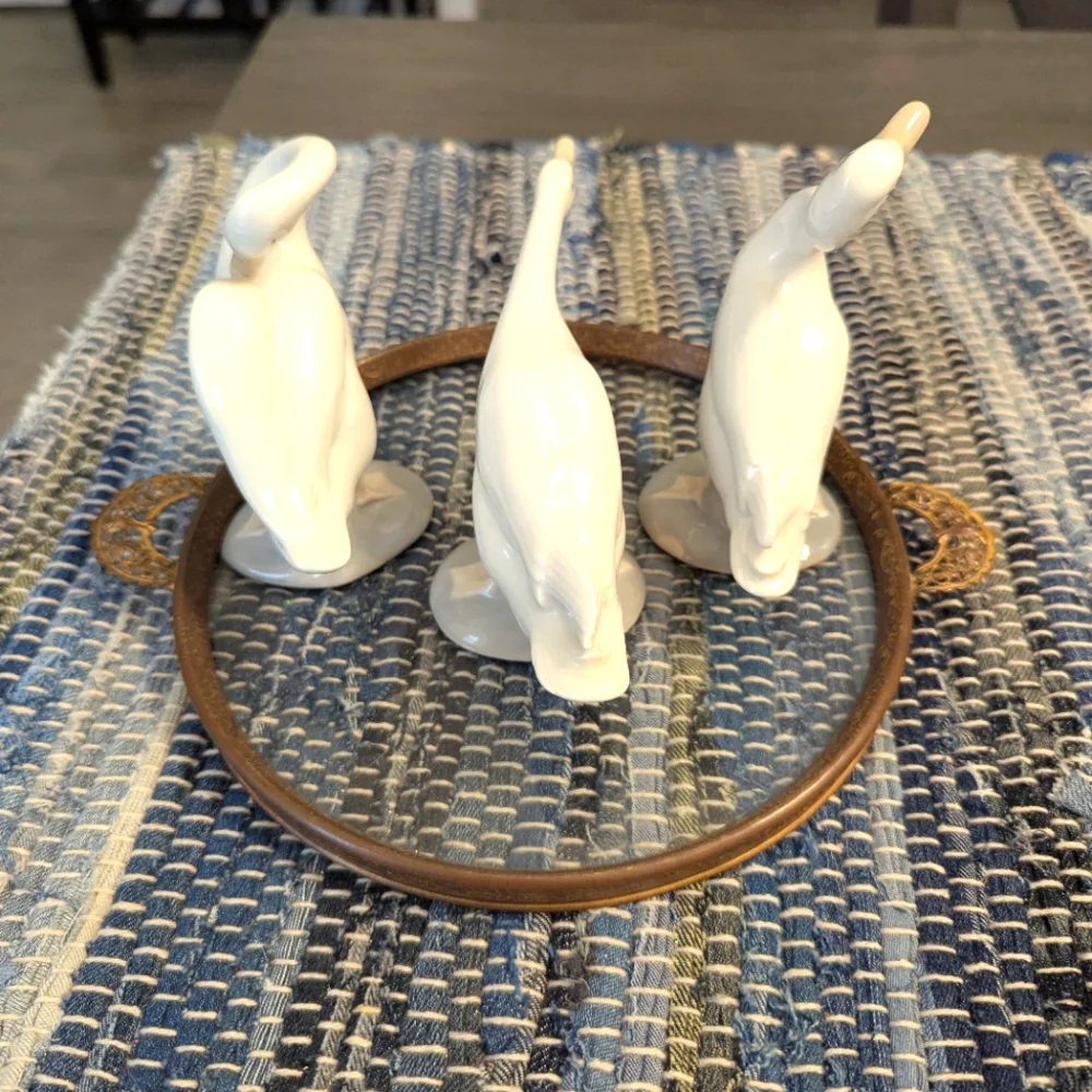 Vintage Lot of 3 Lladro Goose Geese Figurines - Picture 2 of 8